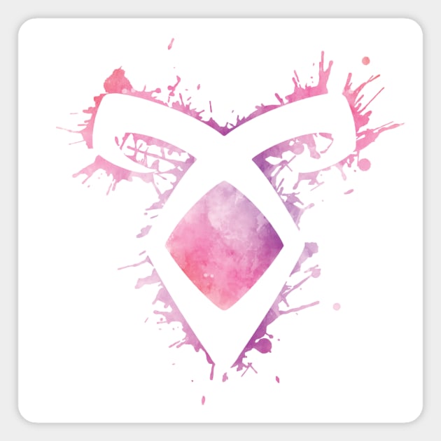 Shadowhunters rune / The Mortal Instruments - Angelic power rune voids and outline splashes (pink watercolour) - Clary, Alec, Izzy, Jace, Magnus - Malec Magnet by Vane22april